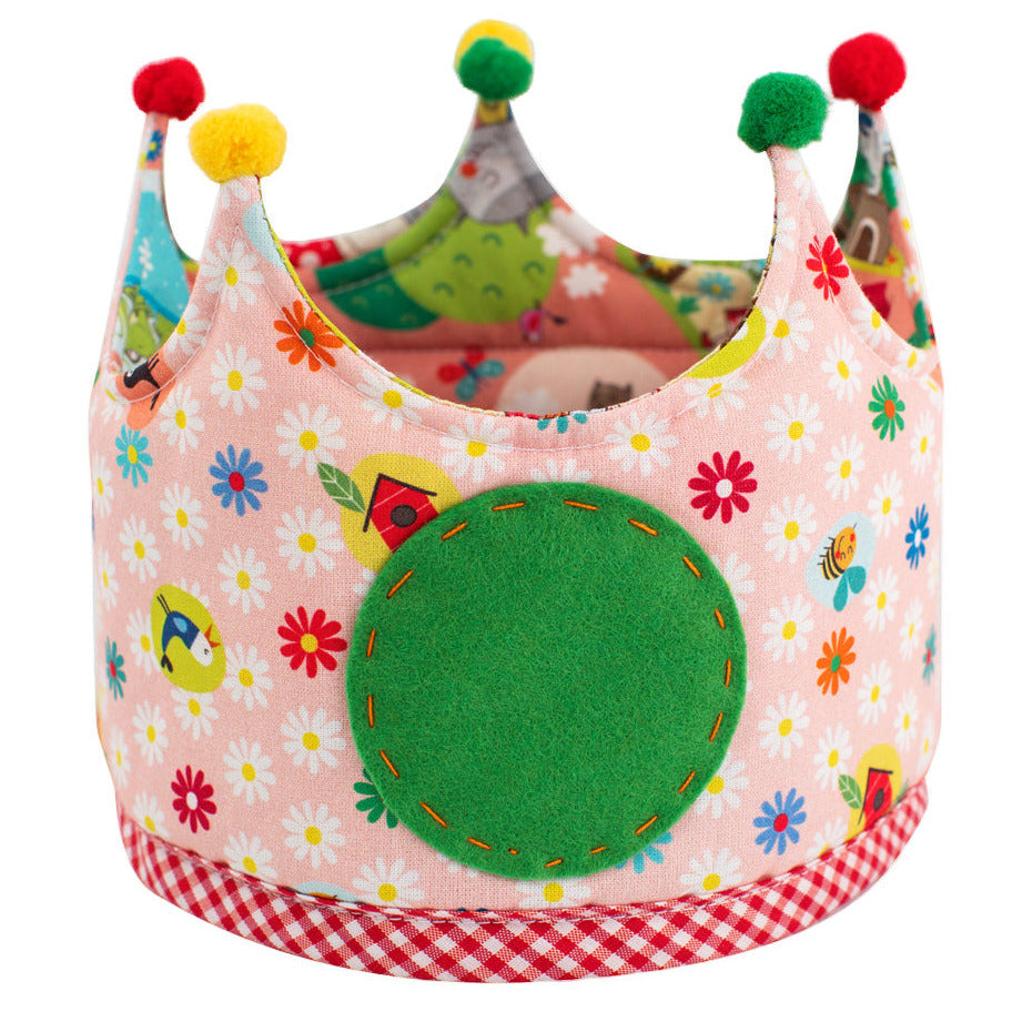 corona-cumpleaños-niña-tela-caperucita